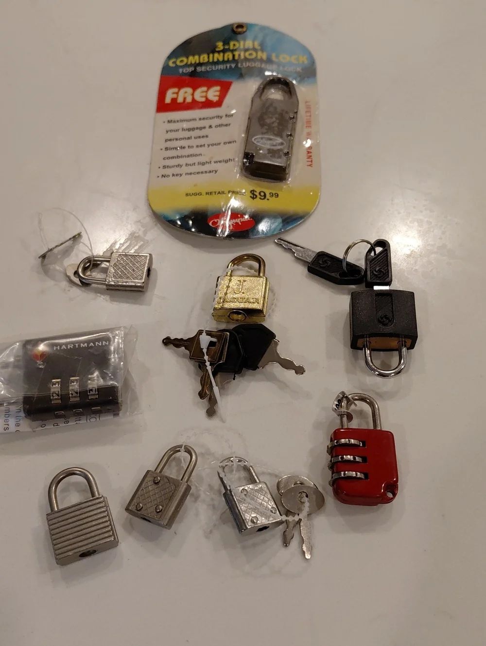 Mixed Small Padlock Lot with Combination Locks.EUC